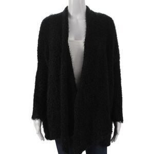 Care Of You Womens Cardigan Black V-Neck Long Sleeve Acrylic Size One Size